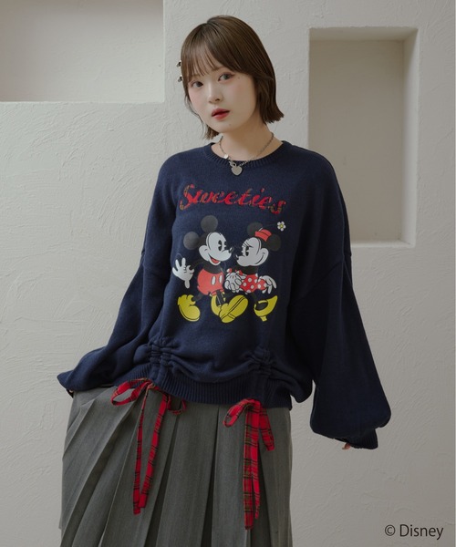 kutir(クティール)の「【Disney/ディズニー】 ミッキーマウス&ミニーマウス チェックロゴドロストニット(ニット/セーター・レディース・アイボリー/レッド/ダークブルー/ネイビー/イエロー/レッド系その他・FREE)」の17枚目の写真