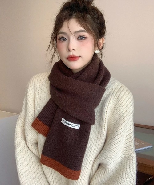 セール】配色ニットマフラー（マフラー）｜Ritzy（リッツィー）の