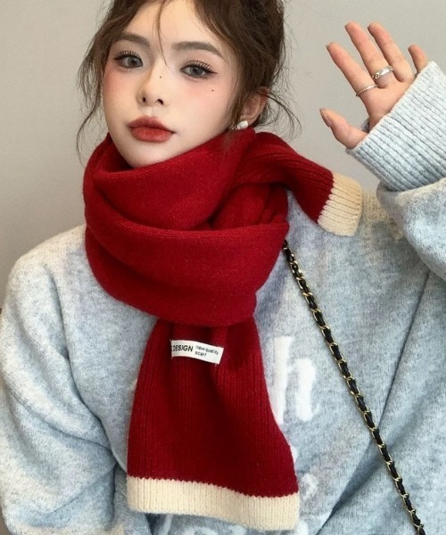セール】配色ニットマフラー（マフラー）｜Ritzy（リッツィー）の