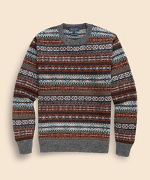 BROOKS BROTHERS | ウール フェアアイル クルーネックセーター Made in England(ニット/セーター)