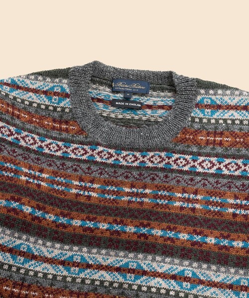 BROOKS BROTHERS（ブルックスブラザーズ）の「ウール　フェアアイル　クルーネックセーター　Made in England（ニット/セーター・メンズ・ブラウン・LARGE/MEDIUM/SMALL/X-LARGE）」の2枚目の写真