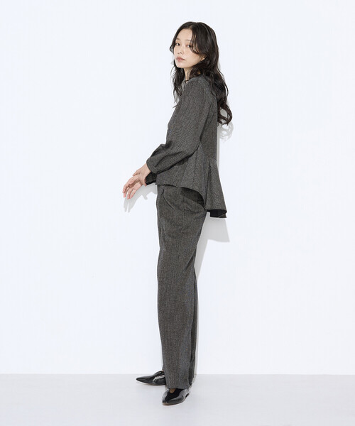 K.T KIYOKO TAKASE（キヨコタカセ）の「ピンヘッドツイード ペプラムブラウス（シャツ/ブラウス・レディース・ブラック・9号）」の14枚目の写真