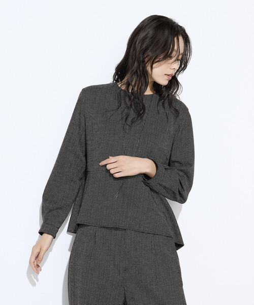 K.T KIYOKO TAKASE（キヨコタカセ）の「ピンヘッドツイード ペプラムブラウス（シャツ/ブラウス・レディース・ブラック・9号）」の15枚目の写真