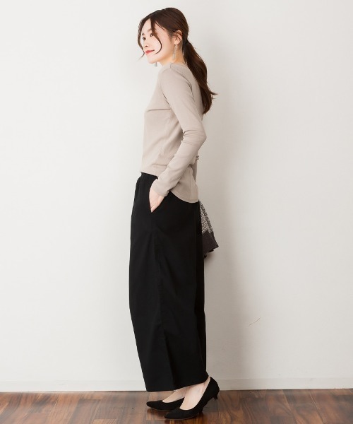 aity(アイティ)の「ツイルウエストゴムワイドパンツ 無地 コットン100%(その他パンツ・レディース・ブラック/カーキ/ベージュ・M/L/LL/3L/4L)」の21枚目の写真