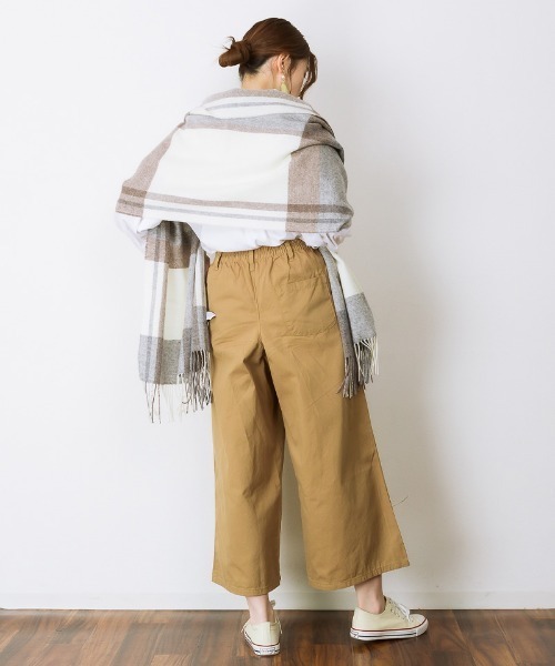 aity(アイティ)の「ツイルウエストゴムワイドパンツ 無地 コットン100%(その他パンツ・レディース・ブラック/カーキ/ベージュ・M/L/LL/3L/4L)」の16枚目の写真