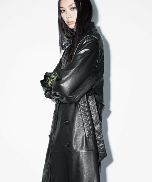 ALLSAINTS(オールセインツ)の「ALLSAINTS HENDRY TRENCH(ライダースジャケット・レディース・ブラック・SMALL/MEDIUM)」の1枚目の写真