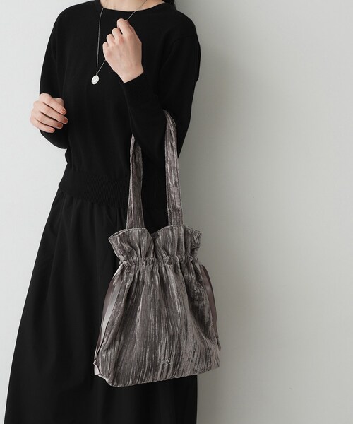 Dessin(デッサン)の「2WAYベロアトートバッグ(トートバッグ・レディース・グレー/ブラック/ライトブルー・00)」の2枚目の写真