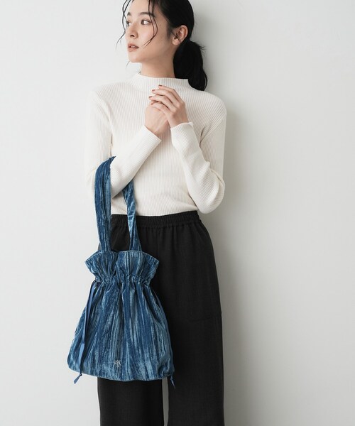 Dessin(デッサン)の「2WAYベロアトートバッグ(トートバッグ・レディース・グレー/ブラック/ライトブルー・00)」の3枚目の写真