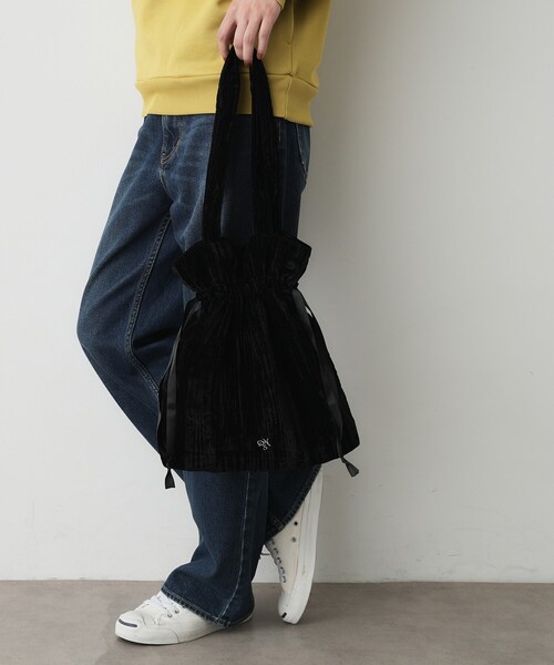 Dessin(デッサン)の「2WAYベロアトートバッグ(トートバッグ・レディース・グレー/ブラック/ライトブルー・00)」の4枚目の写真