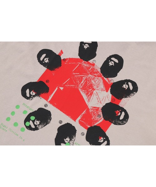 A BATHING APE(アベイシングエイプ)の「BAPE BY KAZUKI KURAISHI “GEODESIE” SHORT SLEEVES TEE(Tシャツ/カットソー・メンズ・ベージュ/ホワイト/チャコール・LARGE/MEDIUM/SMALL/X-LARGE/XX-LARGE)」の9枚目の写真