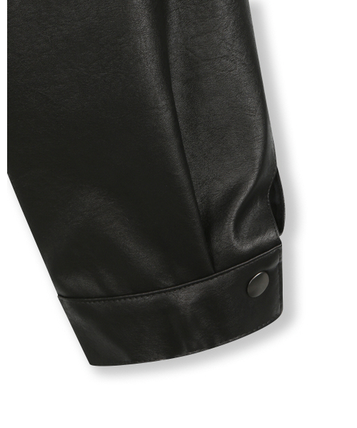 BESLOW（ビースロー）の「VEGAN LEATHER STAND COLLAR JACKET BLACK（ライダースジャケット・メンズ・その他・SMALL/MEDIUM）」の7枚目の写真