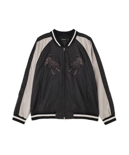 NOT4NERD（ノットフォーナード）の「NOT4NERD/ノットフォーナード/Cerberus Satin Blouson Jacket（スカジャン・メンズ・ブラック/カーキ・L/M/XL）」の9枚目の写真