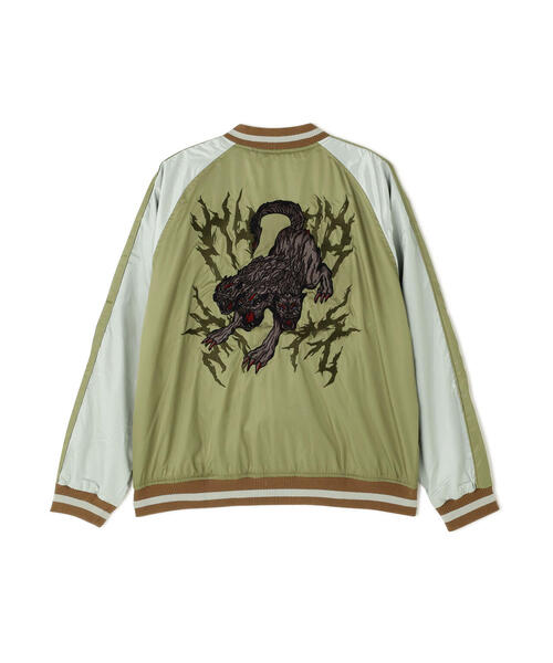 NOT4NERD（ノットフォーナード）の「NOT4NERD/ノットフォーナード/Cerberus Satin Blouson Jacket（スカジャン・メンズ・ブラック/カーキ・L/M/XL）」の21枚目の写真