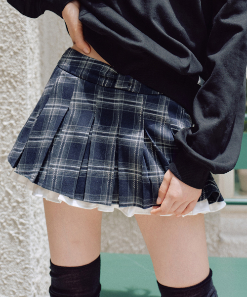 ZEROPLANET（ゼロプラネット）の「ジュリアチェックプリーツスカートパンツ[NAVY]（スカート・レディース・その他・SMALL/MEDIUM）」の4枚目の写真