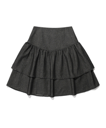 NICE GHOST CLUB（ナイスゴーストクラブ）の「LOWRISE SHIRRING DENIM SKIRT_BLACK(NG2FFFD190A)（スカート）」