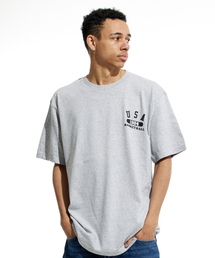 ユエスエイバスケットボール スモールロゴ 半袖Tシャツ グレー ブラック