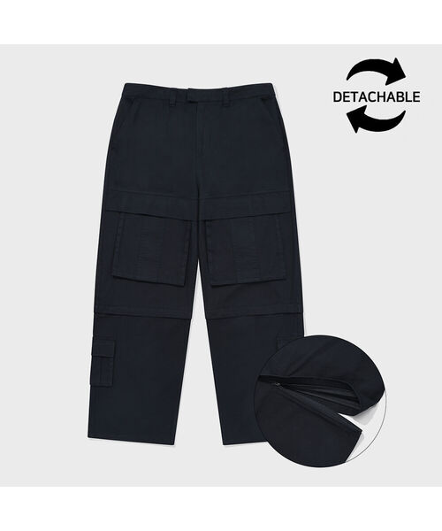 ディタッチャブルビッグカーゴパンツネイビー