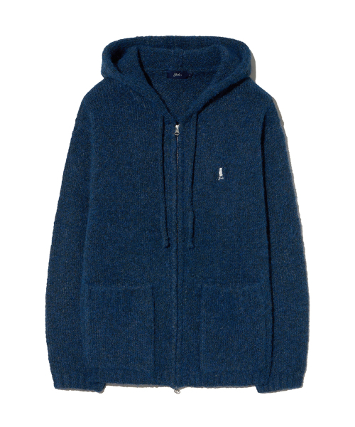 YALE(イェール)の「ヘアリーニットフードジップアップ_ネイビー(ニット/セーター・レディース・その他・SMALL/MEDIUM/LARGE/X-LARGE)」の2枚目の写真