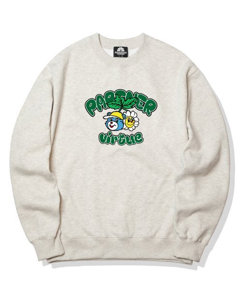 TRIPSHION(トリップション)の「BEAR & FLOWER GRAPHIC クルーネック - アイボリー(スウェット・メンズ・その他・MEDIUM/X-LARGE/LARGE)」の1枚目の写真