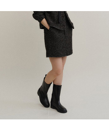 TWEED BEADED SKIRT (BLACK)