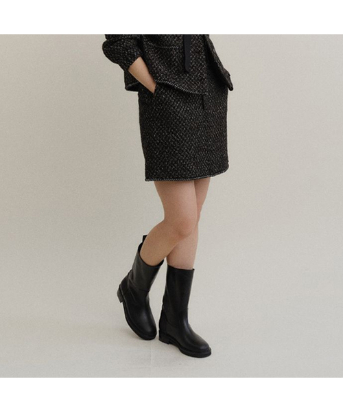HOWUS(ホワス)の「TWEED BEADED SKIRT (BLACK)(スカート・レディース・ブラック・MEDIUM/SMALL)」の1枚目の写真