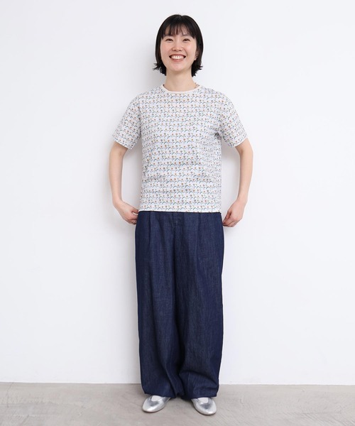 l'atelier du savon（アトリエドサボン）の「ならんだチューリップ　プリント半袖Tシャツ（Tシャツ/カットソー・レディース・ホワイト/イエロー・FREE）」の18枚目の写真