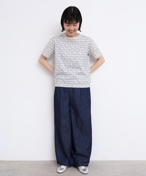 l'atelier du savon（アトリエドサボン）の「ならんだチューリップ　プリント半袖Tシャツ（Tシャツ/カットソー・レディース・ホワイト/イエロー・FREE）」の21枚目の写真