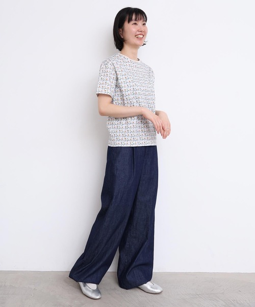 l'atelier du savon（アトリエドサボン）の「ならんだチューリップ　プリント半袖Tシャツ（Tシャツ/カットソー・レディース・ホワイト/イエロー・FREE）」の20枚目の写真