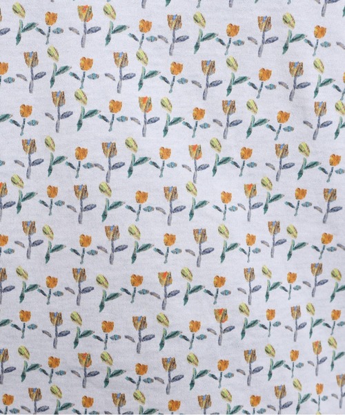 l'atelier du savon（アトリエドサボン）の「ならんだチューリップ　プリント半袖Tシャツ（Tシャツ/カットソー・レディース・ホワイト/イエロー・FREE）」の3枚目の写真