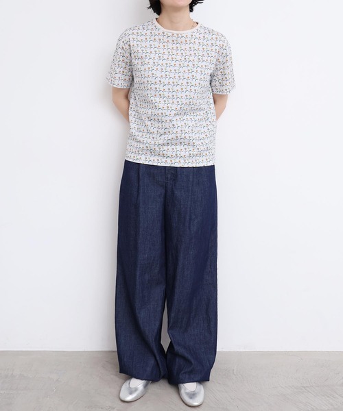 l'atelier du savon（アトリエドサボン）の「ならんだチューリップ　プリント半袖Tシャツ（Tシャツ/カットソー・レディース・ホワイト/イエロー・FREE）」の22枚目の写真