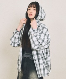 OMBRE HOOD BLOUSON [WHITE]
