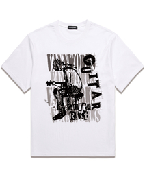 GUITARオーバーフィット半袖Tシャツ（VS0120）ホワイト