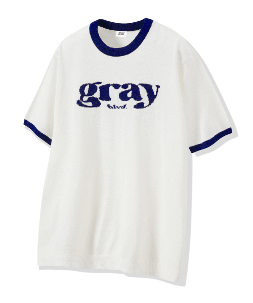 GRAYBLVD(グレイブラバット)の「アラースリンガーニット半袖 GKBST33 (ネイビー)(ニット/セーター・レディース・ネイビー・MEDIUM/LARGE)」の1枚目の写真