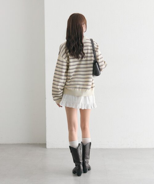 mystic（ミスティック）の「コットンフリルミニスカート（スカート・レディース・ブラック/オフホワイト・FREE）」の16枚目の写真