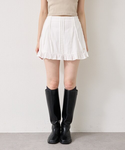 mystic（ミスティック）の「コットンフリルミニスカート（スカート・レディース・ブラック/オフホワイト・FREE）」の17枚目の写真