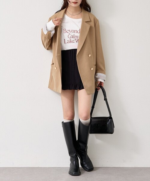 mystic（ミスティック）の「コットンフリルミニスカート（スカート・レディース・ブラック/オフホワイト・FREE）」の7枚目の写真