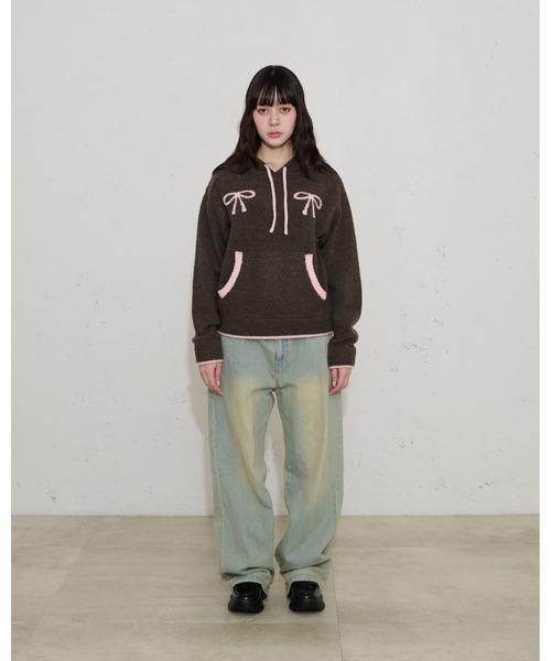 FCMM(エフシーエムエム)の「【日本限定】RIBBON KNIT HOODIE / リボンニットフーディ(ニット/セーター・レディース・ネイビー/ブラウン/グレー・SMALL/MEDIUM)」の8枚目の写真