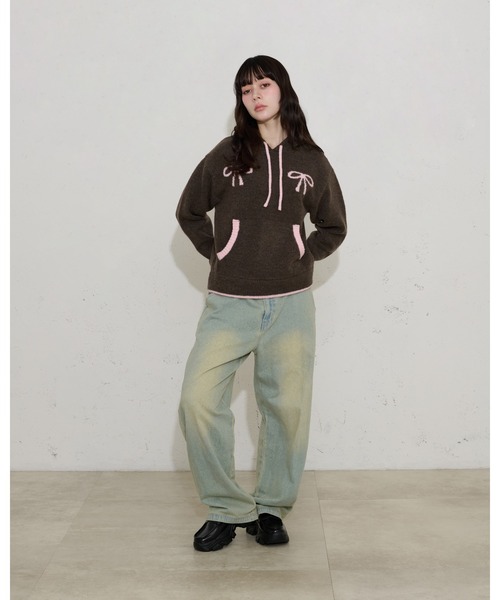 FCMM(エフシーエムエム)の「【日本限定】RIBBON KNIT HOODIE / リボンニットフーディ(ニット/セーター・レディース・ネイビー/ブラウン/グレー・SMALL/MEDIUM)」の10枚目の写真