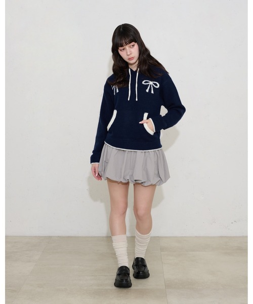 FCMM(エフシーエムエム)の「【日本限定】RIBBON KNIT HOODIE / リボンニットフーディ(ニット/セーター・レディース・ネイビー/ブラウン/グレー・SMALL/MEDIUM)」の22枚目の写真