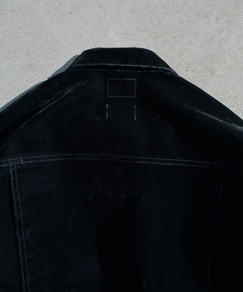 Camphor wood(カンファーウッド)の「【 Wrangler × CamphorWood 】custom 2way flocky trucker jacket【124MJ×24MJZ】/ 【ラングラーコラボレーション】カスタム2wayフロッキーデニムジャケット(その他アウター・メンズ・ブラック系2・SMALL/MEDIUM/LARGE)」の6枚目の写真