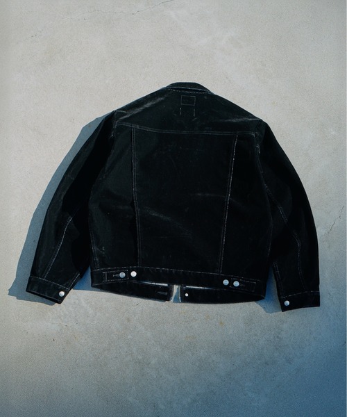 Camphor wood(カンファーウッド)の「【 Wrangler × CamphorWood 】custom 2way flocky trucker jacket【124MJ×24MJZ】/ 【ラングラーコラボレーション】カスタム2wayフロッキーデニムジャケット(その他アウター・メンズ・ブラック系2・SMALL/MEDIUM/LARGE)」の5枚目の写真