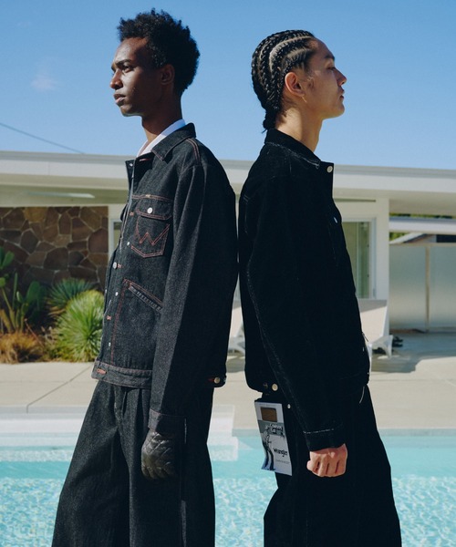 Camphor wood(カンファーウッド)の「【 Wrangler × CamphorWood 】custom 2way flocky trucker jacket【124MJ×24MJZ】/ 【ラングラーコラボレーション】カスタム2wayフロッキーデニムジャケット(その他アウター・メンズ・ブラック系2・SMALL/MEDIUM/LARGE)」の20枚目の写真