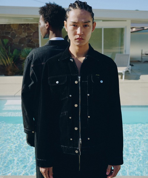Camphor wood(カンファーウッド)の「【 Wrangler × CamphorWood 】custom 2way flocky trucker jacket【124MJ×24MJZ】/ 【ラングラーコラボレーション】カスタム2wayフロッキーデニムジャケット(その他アウター・メンズ・ブラック系2・SMALL/MEDIUM/LARGE)」の8枚目の写真