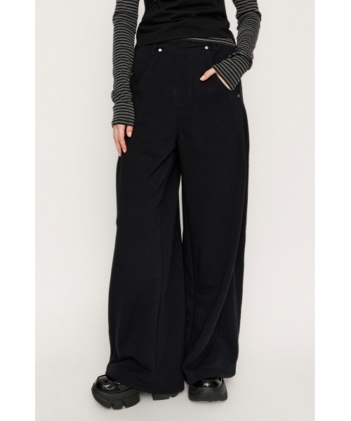 SLY(スライ)の「【完売カラーの再販予約スタート!】DENIM DETAIL SW PT デニムディティール スウェットパンツ 春服【2026SS新作】(スウェットパンツ・レディース・ブラック/杢グレー・FREE)」の2枚目の写真