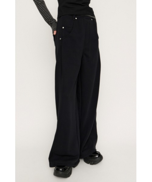SLY(スライ)の「【完売カラーの再販予約スタート!】DENIM DETAIL SW PT デニムディティール スウェットパンツ 春服【2026SS新作】(スウェットパンツ・レディース・ブラック/杢グレー・FREE)」の5枚目の写真