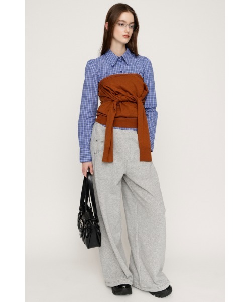 SLY(スライ)の「【完売カラーの再販予約スタート!】DENIM DETAIL SW PT デニムディティール スウェットパンツ 春服【2026SS新作】(スウェットパンツ・レディース・ブラック/杢グレー・FREE)」の7枚目の写真
