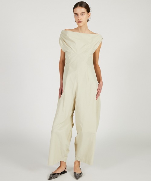 PRANK PROJECT（プランクプロジェクト）の「ドレープバルーンジャンプスーツ / Drape Balloon Jumpsuit（パンツドレス・レディース・ブラック/アイボリー・36/38）」の5枚目の写真