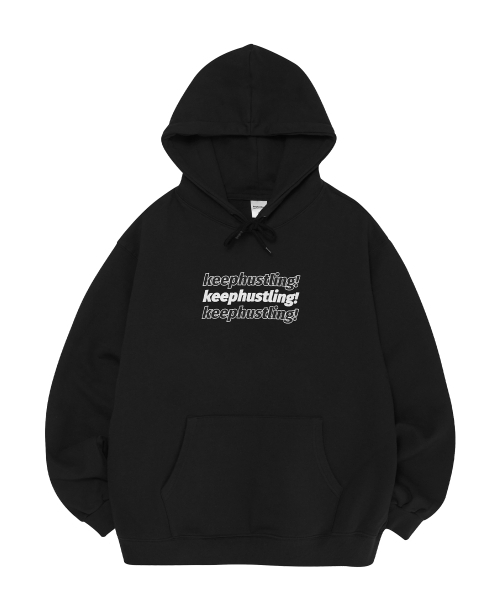 KEEPHUSTLING(キープハッスリング)の「keephustling! フードパーカー (ブラック)(パーカー・レディース・ブラック・MEDIUM)」の1枚目の写真
