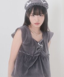 ZIZEMUSEUM（ジゼミュージアム）の「VELVET PAJAMA TOP (CHARCOAL)（ルームウェア/パジャマ）」