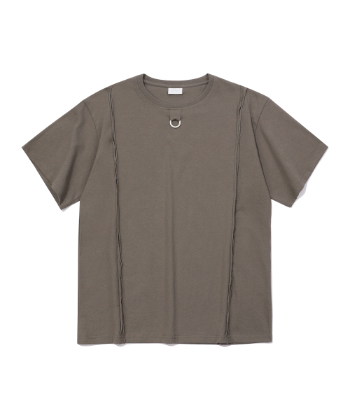 EPISODE UNTITLED(エピソードアンタイトルド)の「CROP CUT-OFF LOGO RING POINT T-SHIRT_KHAKI(Tシャツ/カットソー・レディース・その他・1)」の7枚目の写真